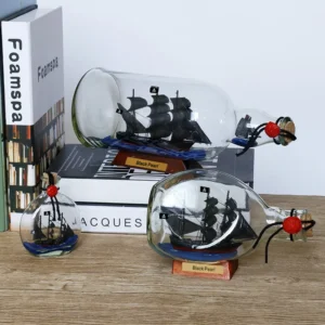 Pérola Preta em Garrafa de Vidro - Decoração Criativa para Escritório e Casa