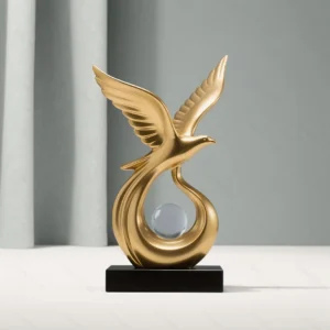 Ornamento de Resina Moderno para Decoração de Casa e Escritório - 6002 Dourado