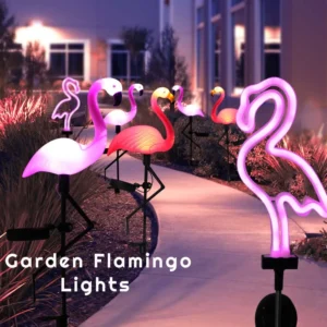 Luminária Solar Flamingo para Jardim e Pátio - Decoração Externa