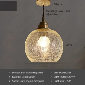 Luminária Pendente Moderna de Vidro para Sala e Quarto - Estilo Escandinavo