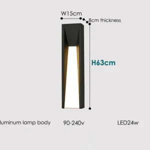 Lâmpada de Parede LED Externa Preta para Iluminação de Jardim e Varanda - Branco Quente