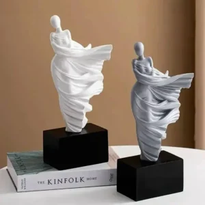 Estátua Decorativa em Resina - Escultura Minimalista para Escritório