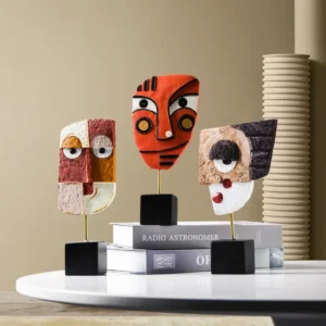 Estatueta de Arte em Resina Estilo Nórdico para Decoração de Casa