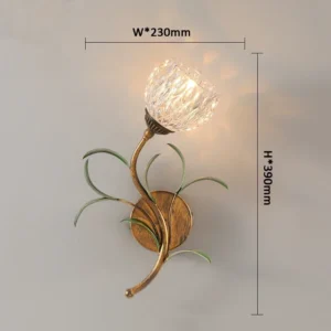 Lâmpada de Parede Floral em Vidro para Decoração de Ambientes