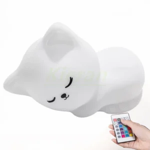 Abajur de Gato de Silicone com Luz LED Colorida Recarregável - 16 Colorful Light