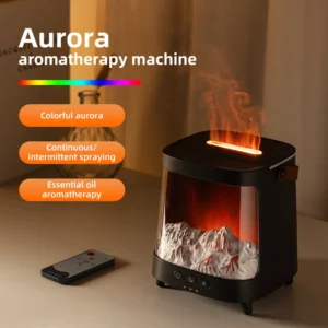 Difusor de Aromaterapia Aurora RGB Ultrassônico com Controle Remoto