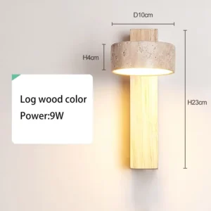 Lâmpada de Parede Amarelo Pedra Travertino com Interruptor LED