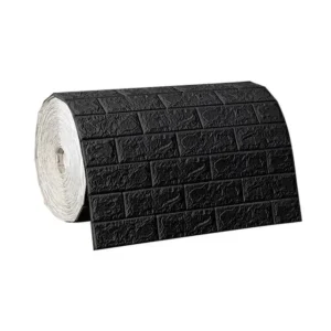 Papel de Parede Autoadesivo 3D Tijolo à Prova d'Água para Decoração - PRETO, 70CMX10M