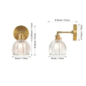 Arandela Floral Moderna em Vidro para Quarto e Estudo - Modelo A Transparente