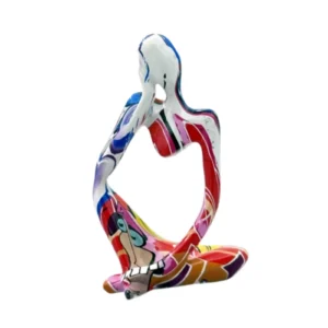 Estátua Abstrata de Resina - Escultura Criativa para Decoração - Rosto Branco