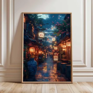 Pôster Neon de Rua de Tóquio - Arte Cyberpunk para Decoração