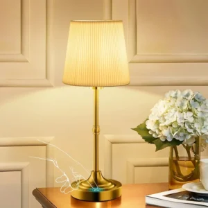 Abajur de Mesa Recarregável Vintage em Ouro com Controle Touch