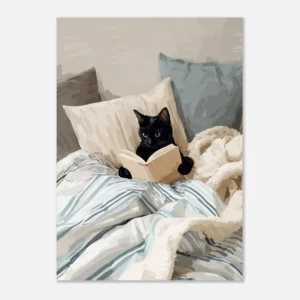 Pôster de Gato Preto para Decoração de Quarto e Estudo
