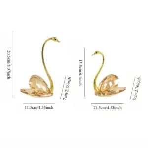 Estátua de Cisne em Cristal Luxuoso para Decoração Romântica - Modelo A