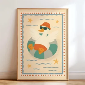 Pôster de Animais Divertidos para Quarto Infantil - Decoração Moderna