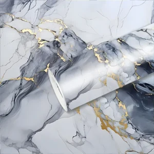 Adesivo de Parede de Mármore para Cozinha - Impermeável e Autoadesivo