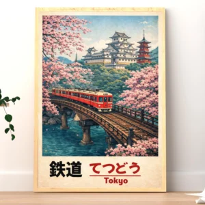 Impressão em Tela de Paisagem Japonesa para Decoração de Ambientes