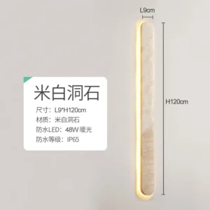 Luz de Parede LED Linear Amarelo Travertino à Prova d'Água para Exteriores - Luz Quente 3000K
