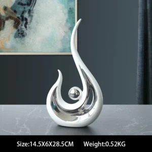 Estatueta de Cerâmica Abstrata Nórdica para Decoração de Casa e Escritório - Modelo 17