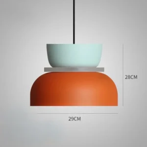 Luminária Pendente Macaron SANDYHA para Sala e Quarto - Estilo Moderno - laranja claro, Azul