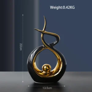 Estatueta de Cerâmica Abstrata Nórdica para Decoração de Casa e Escritório - Modelo 4