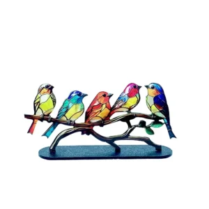 Pássaros Multicoloridos em Acrílico para Decoração de Mesa - 5bird
