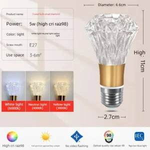 Lustre de Acrílico LED E27 E14 - Luz Quente e Fria para Sala