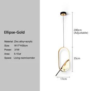 Lustre Pendentes LED Moderno para Sala de Estar e Quarto