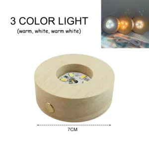 Suporte de Lâmpada de Madeira Criativa com Interruptor de Toque - 7cm - 3 cores