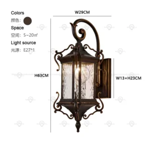 Lâmpada de Parede LED Externa Alumínio IP65 para Jardim e Pátio - 20W Branco Frio