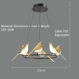Lustre Moderno de Teto com Luz LED em Estilo Criativo para Sala e Quarto