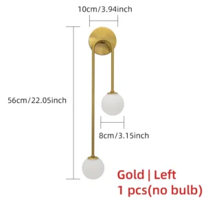 Luminária de Parede Moderna em Alumínio LED para Sala e Quarto - Dourado-Esquerdo