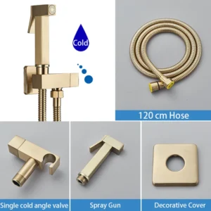 Torneira de Bidê Portátil em Latão Preto - Água Fria