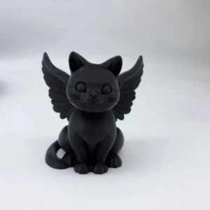 Estatueta de Gato Anjo Decorativa para Casa e Escritório - PRETO