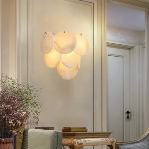 Arandela de Parede LED de Mármore Natural para Decoração de Ambientes
