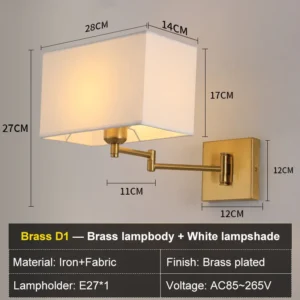 Arandela Moderna com Braço Oscilante para Iluminação Residencial