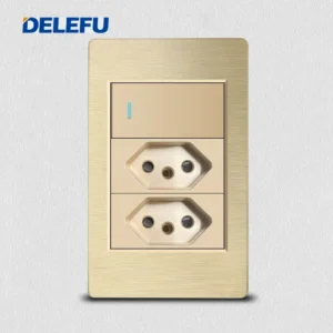 Tomada de Parede Dupla USB Tipo C à Prova d'Água - Delefu - 2 Brasil 1gang 2vias, Universal