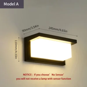 Luminária de Parede LED com Sensor de Movimento à Prova d'Água
