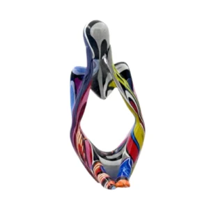 Estátua Abstrata de Resina - Escultura Criativa para Decoração - Rosto Cinza