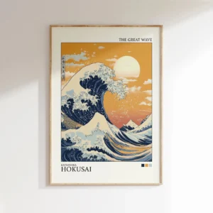Impressão em Tela Onda de Hokusai - Arte Japonesa Moderna para Decoração