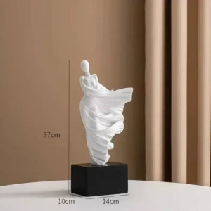 Estátua Decorativa em Resina - Escultura Minimalista para Escritório - Cor B