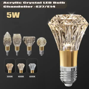Lustre de Acrílico LED E27 E14 - Luz Quente e Fria para Sala