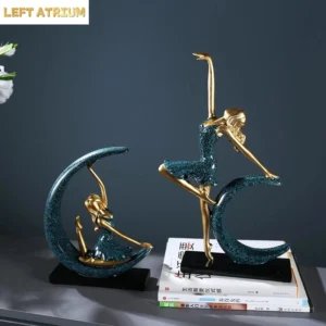 Estátua de Menina Bailarina em Resina para Decoração de Casa