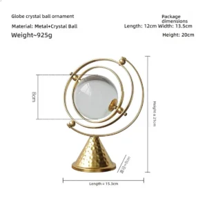 Estatueta de Cervo em Metal Dourado com Cristal para Decoração Moderna - Verde