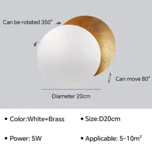 Luminária de Parede LED Moderna Eclipse Solar Total para Decoração