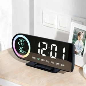 Despertador Digital LED com Temperatura e Alarme Duplo - 7 Cores