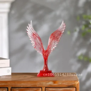 Escultura de Asas Dapeng em Resina Transparente para Decoração