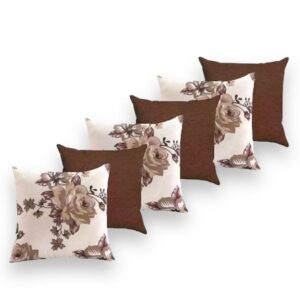 KIT 6 ALMOFADAS LUXO cENCHIMENTO p QUARTO SALA SOFÁ DECORAÇÃO PRONTA - FLORAL PALHAcTABACO