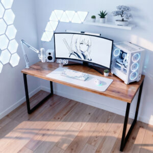 Mesa Escrivaninha Industrial Diretor Ferro E Madeira 1,20m Gamer Pinterest - Cedro