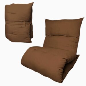 Almofada Futon Dobrável 170x60x9cm Colchonete Multiuso Chão Pallets Sofá Visita Meditação Macia - Marrom